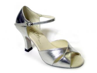 dansschoenen leer zilver  