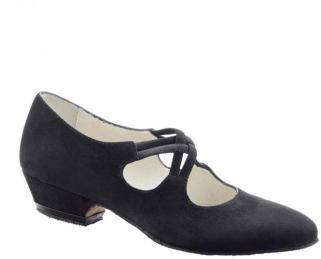 DANSSCHOEN ZWART NUBUCK MET SPECIALE BINNENZOOL OM PIJN VAN HALLUX VALGUS TE VERLICHTEN
HAK 2.5 CM  