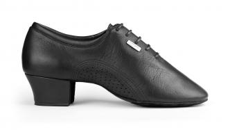 LATIN DANSSCHOEN HEEL SOEPEL ZWART LEDER  